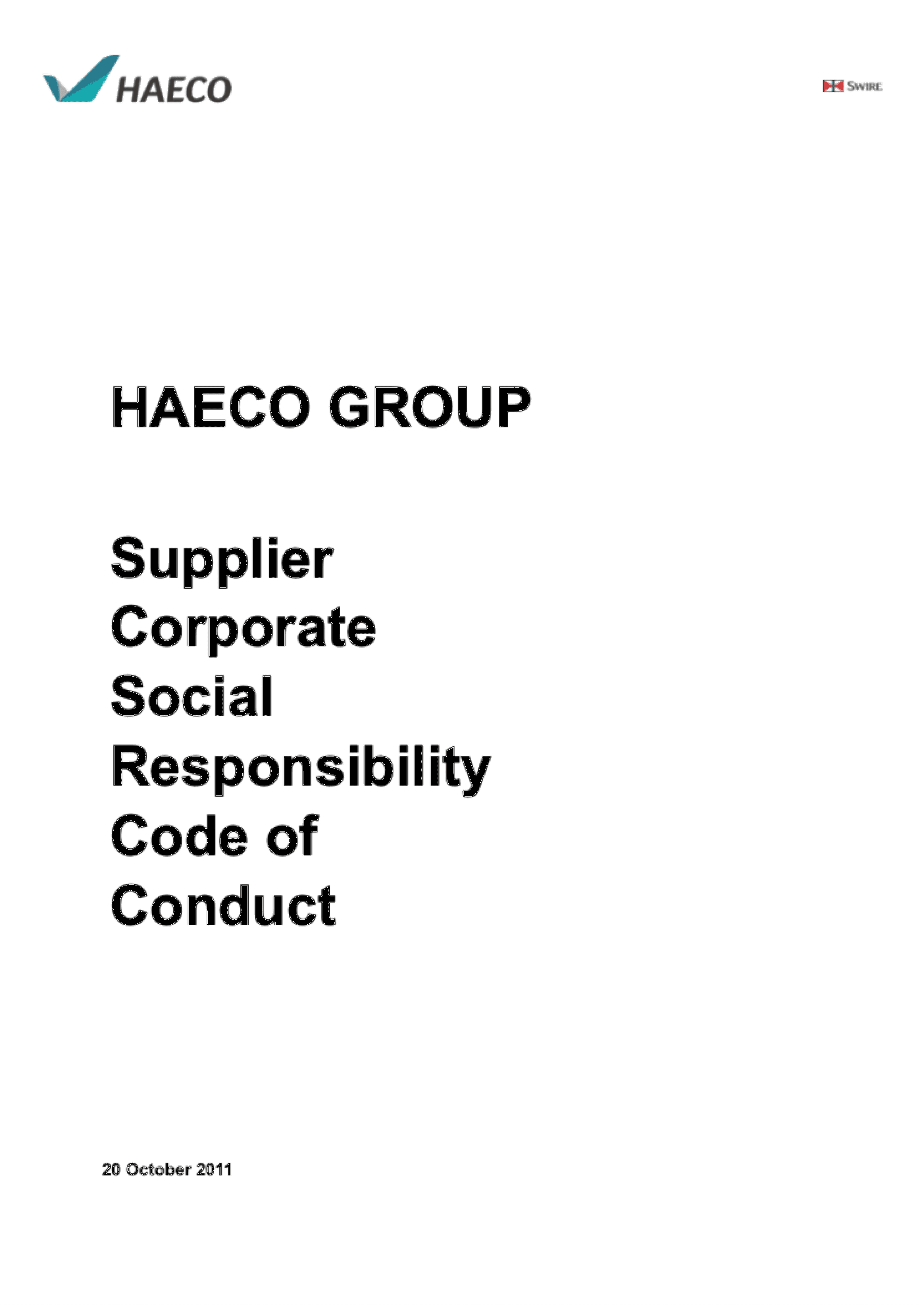 供应商企业社会责任守则
