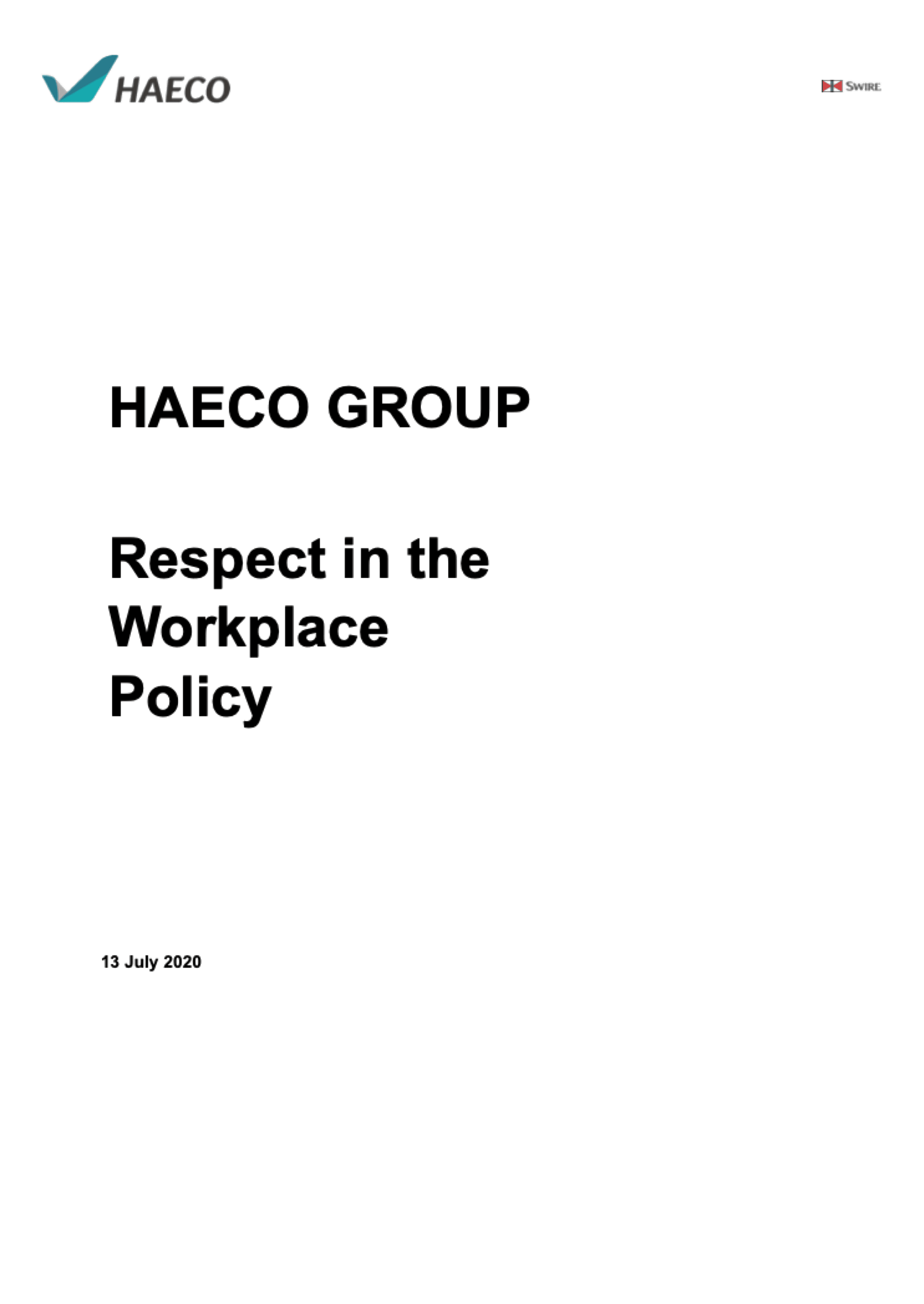 Respect in the Workplace Policy