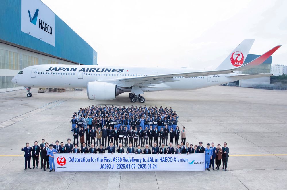 HAECO celebrates successful induction of Japan Airlines' first